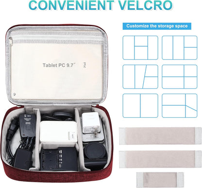 Electronics Organizer Travel, Travel Cord Organizer Case, Compact Electronics Accessories Bag for Cable, Cord, Charger, Phone