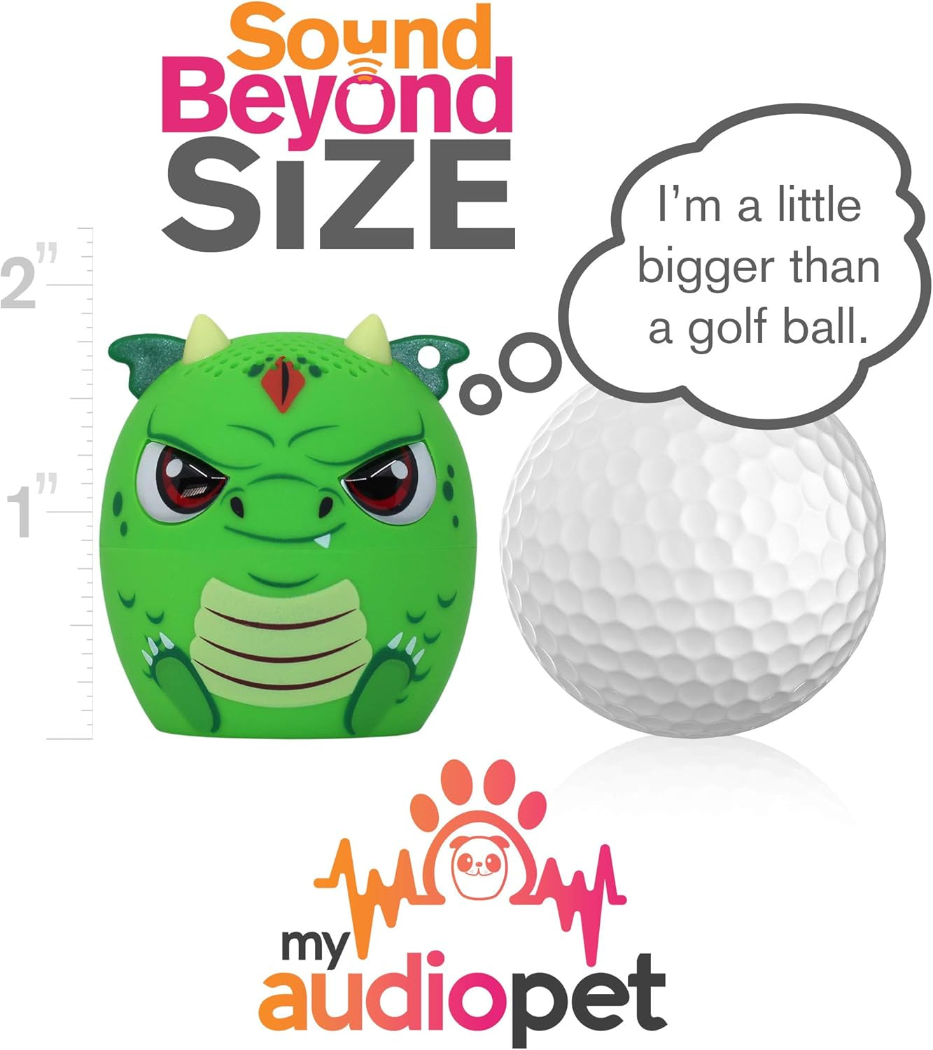 Mini Bluetooth Animal Wireless Speaker for Kids of All Ages - True Wireless Stereo – Pair with Another TWS Pet for Powerful Rich Room-Filling Sound (Scales-Dragon)