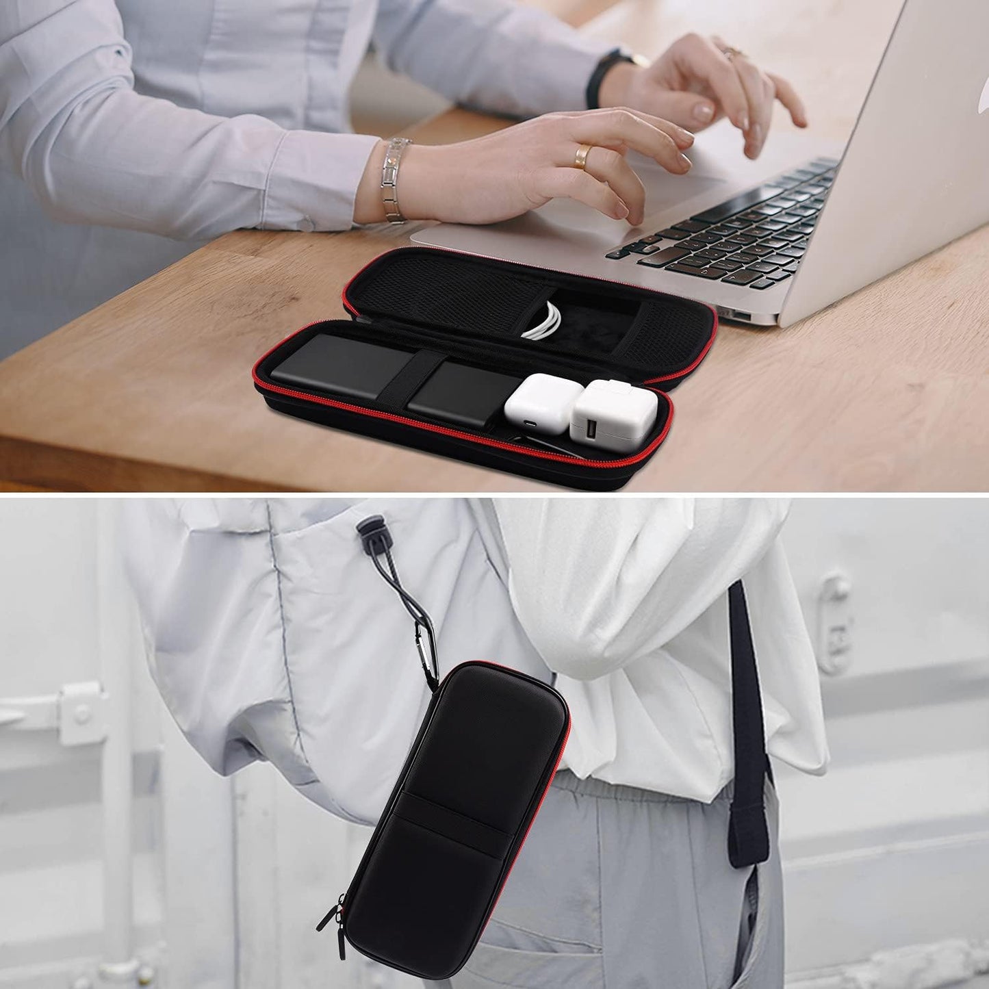 Hard Travel Case Fit for Ravpower 26800/20100/20000Mah, Anker Power Core 26800Mah/Powercore +26800Mah, Dulla M50000 Power Bank 12000Mah, ROMOSS 30000Mah, Lab599 Tx500 Radio by  (Large Black)