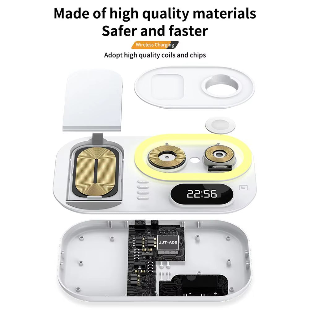 Sale Wireless Charging Station Clock Design Adjustable Wireless Fast Charging Station 15W Fast Charging Lightweight for Iphone