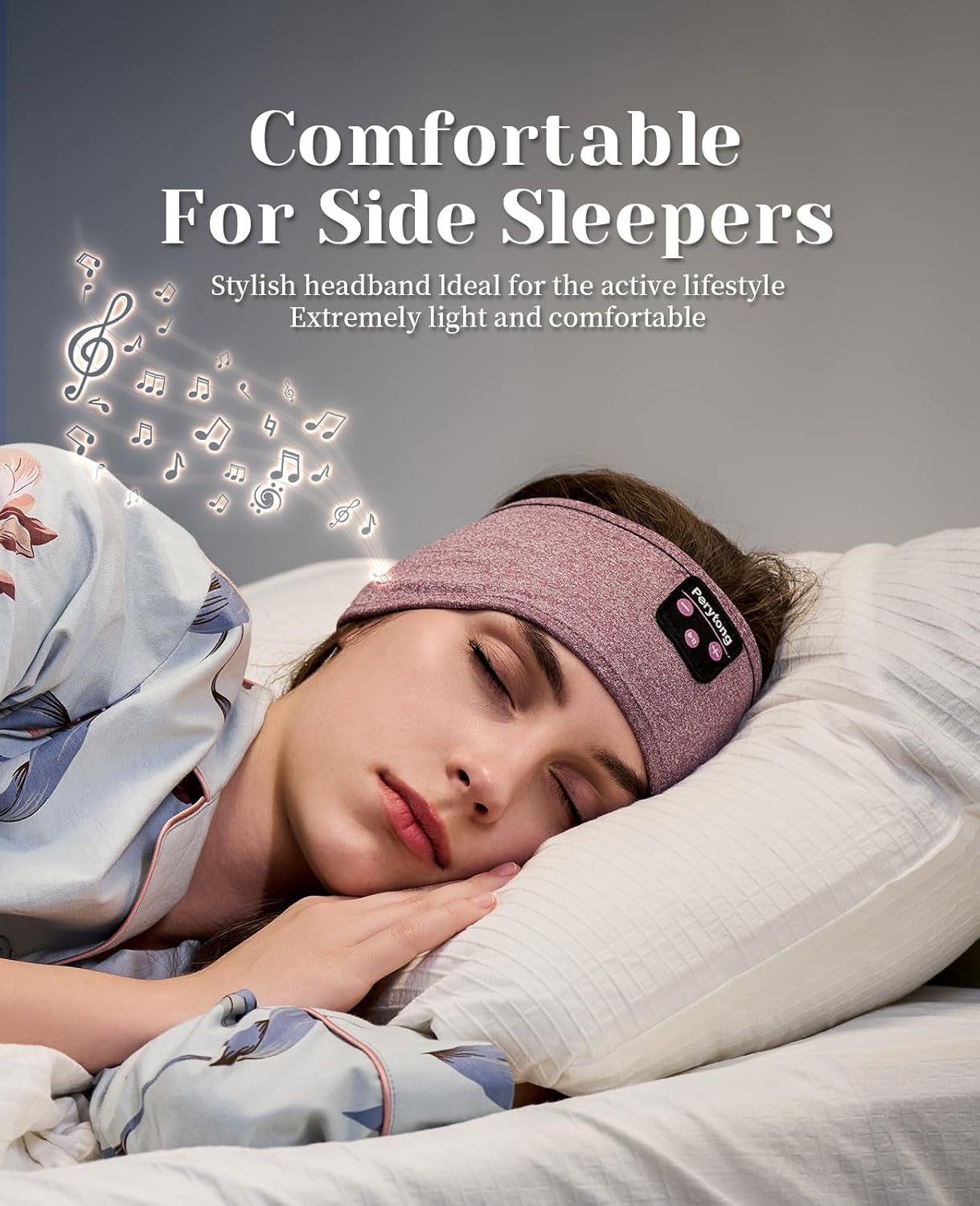 Sleep Headphones Wireless, Bluetooth Sports Headband Headphones with Ultra-Thin HD Stereo Speakers Perfect for Sleeping,Workout,Jogging,Yoga,Insomnia, Air Travel, Meditation (Purple)