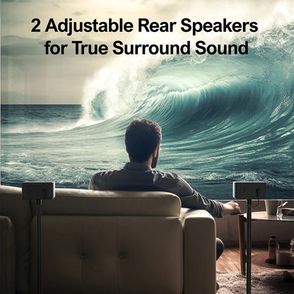[US/UK Direct]  Poseidon D50 5.1 Soundbar Bluetooth Soundbar 6 High-Performance Speakers Surround Sound Bassmax DSP Chip 3EQ Modes Wired Speaker