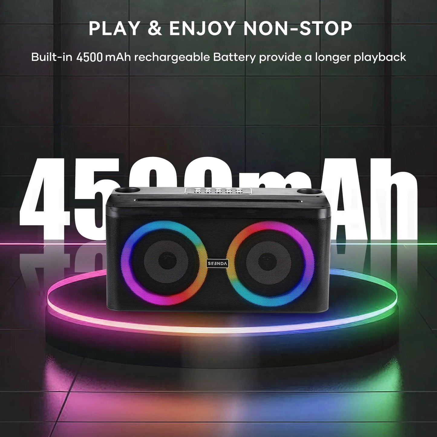 Karaoke Machine, Portable Speaker PA Systerm with 2 Wireless Microphones for Adults and Kids