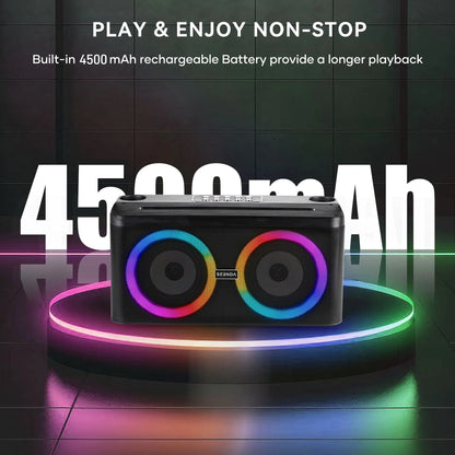 Karaoke Machine, Portable Speaker PA Systerm with 2 Wireless Microphones for Adults and Kids