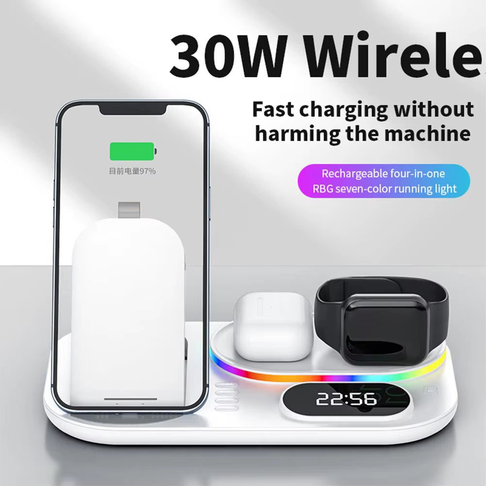 Sale Wireless Charging Station Clock Design Adjustable Wireless Fast Charging Station 15W Fast Charging Lightweight for Iphone