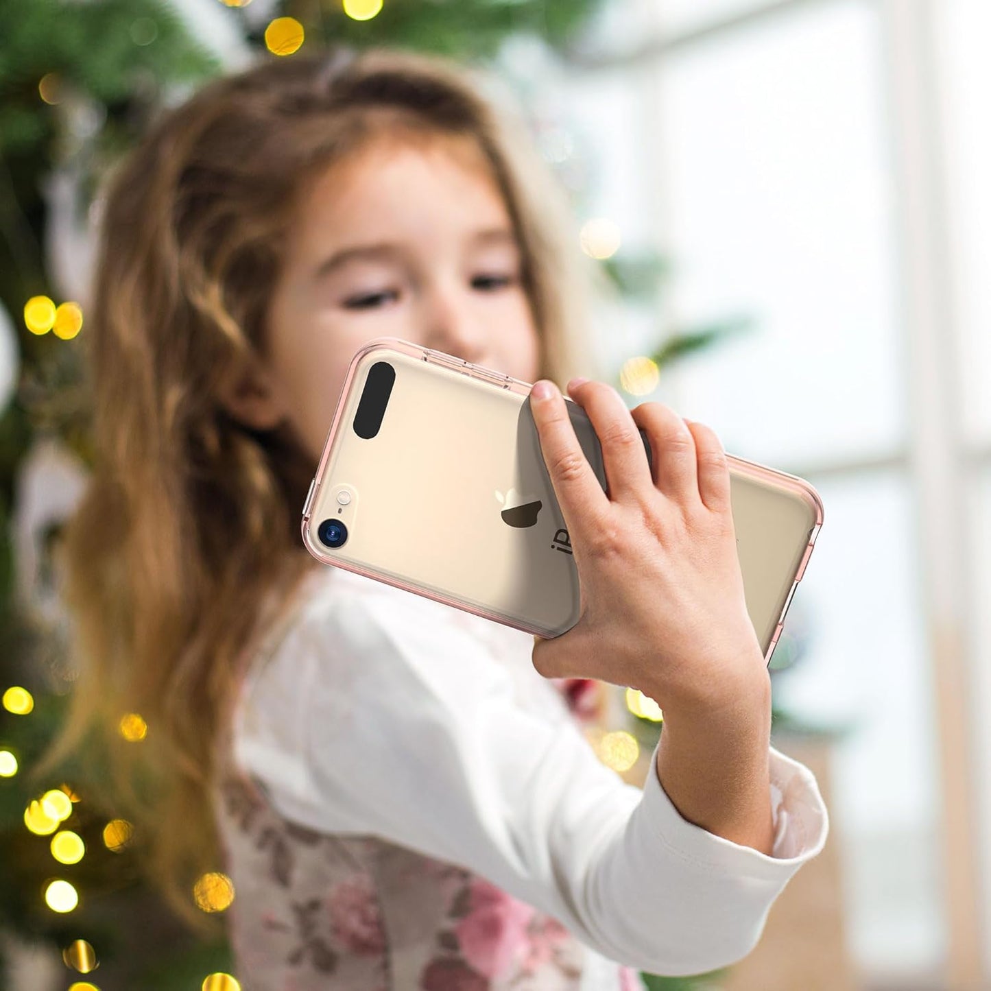 Compatible with Ipod Touch 7/6/5 Case, Clear Slim Hybrid Bumper Tpu/Scratch Resistant Hard PC Back/Corner Shock Absorption Case for Apple Ipod Touch 5Th/6Th/7Th Generation, Rose Gold