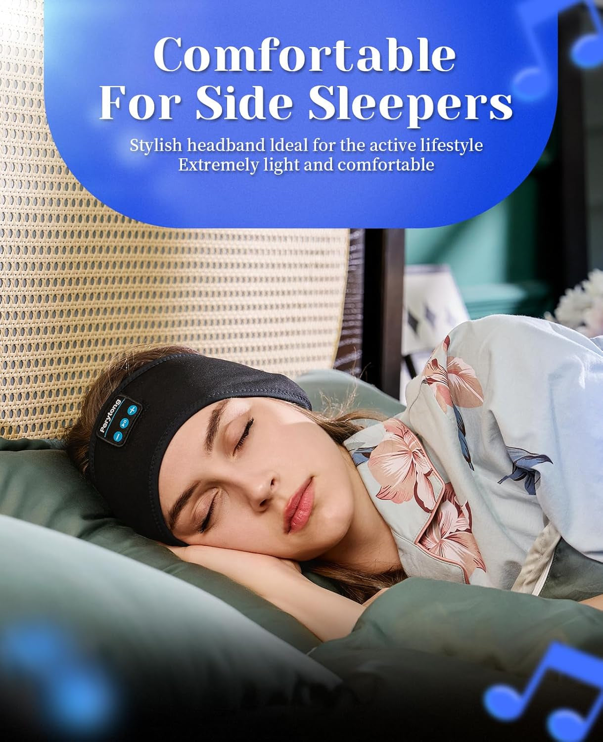 Sleep Headphones Wireless, Bluetooth Sports Headband Headphones with Ultra-Thin HD Stereo Speakers Perfect for Sleeping,Workout,Jogging,Yoga,Insomnia, Air Travel, Meditation (Black)