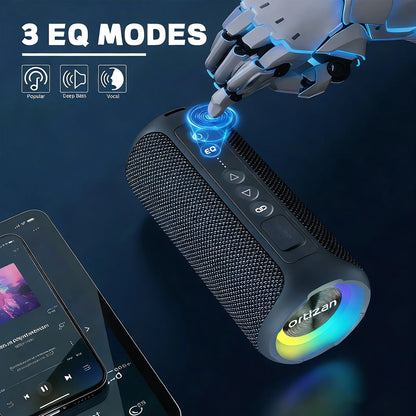 X8 Bluetooth Speaker, 40W Loud Sound, Deep Bass, Portable Wireless Speakers with IPX7 Waterproof,Bluetooth 5.4, LED Light, for Home/Beach/Outdoors, Dark Blue