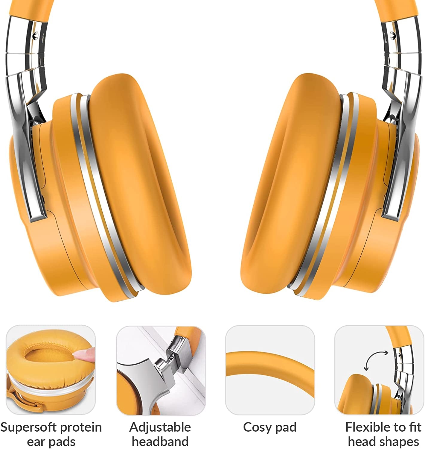 Million Sold 10 Years Classic E7 Active Noise Cancelling Headphones with Upgraded Noise Cancellation, Bluetooth Headphones Wireless with HD Sound Vivid Deep Bass, for Home Office Travel Gift Pcs