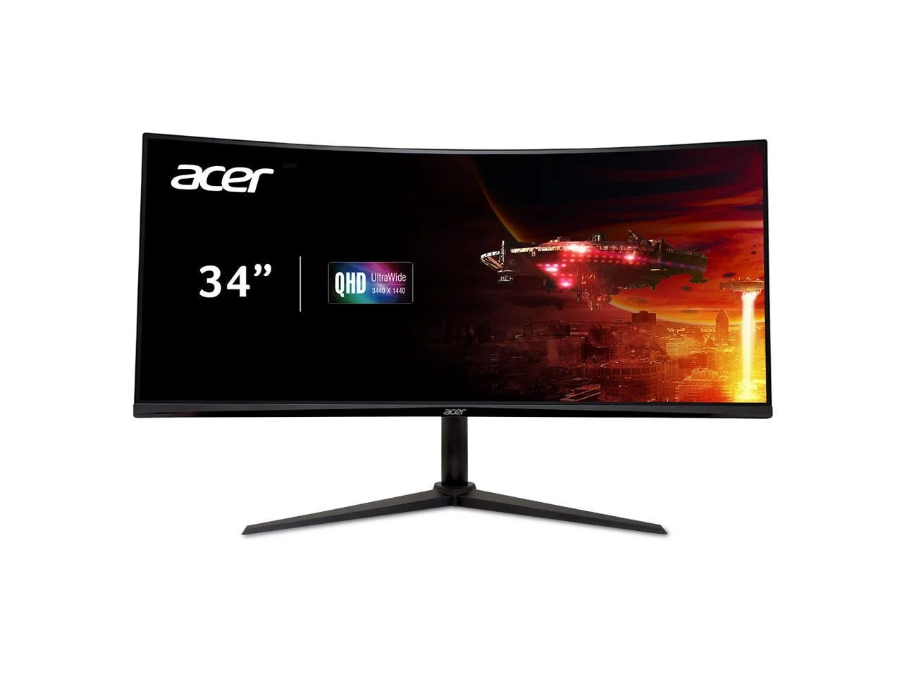 Nitro XZ342CU V3Bmiiphx 34" 1500R 21:9 Curved QHD (3440 X 1440) AMD Freesync Premium Gaming Monitor, 180Hz Refresh Rate, 1Ms VRB, VESA Displayhdr 400, VESA Mounting Compliant (1 X Display Ports