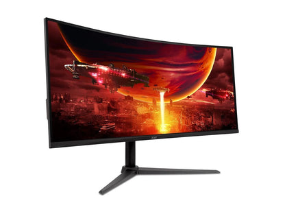 Nitro XZ342CU V3Bmiiphx 34" 1500R 21:9 Curved QHD (3440 X 1440) AMD Freesync Premium Gaming Monitor, 180Hz Refresh Rate, 1Ms VRB, VESA Displayhdr 400, VESA Mounting Compliant (1 X Display Ports