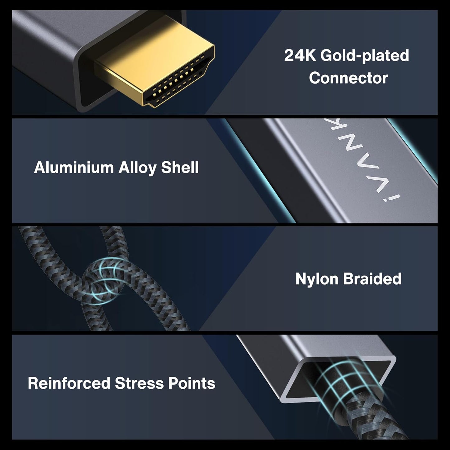 4K Mini Displayport to HDMI Cable,  4K@30Hz Thunderbolt to HDMI Cable, [Alum Shell/Braided/Optimal Chip Solution], Mini DP to HDMI for Macbook Air/Pro, Surface Pro/Dock, Monitor, Projector - 6FT