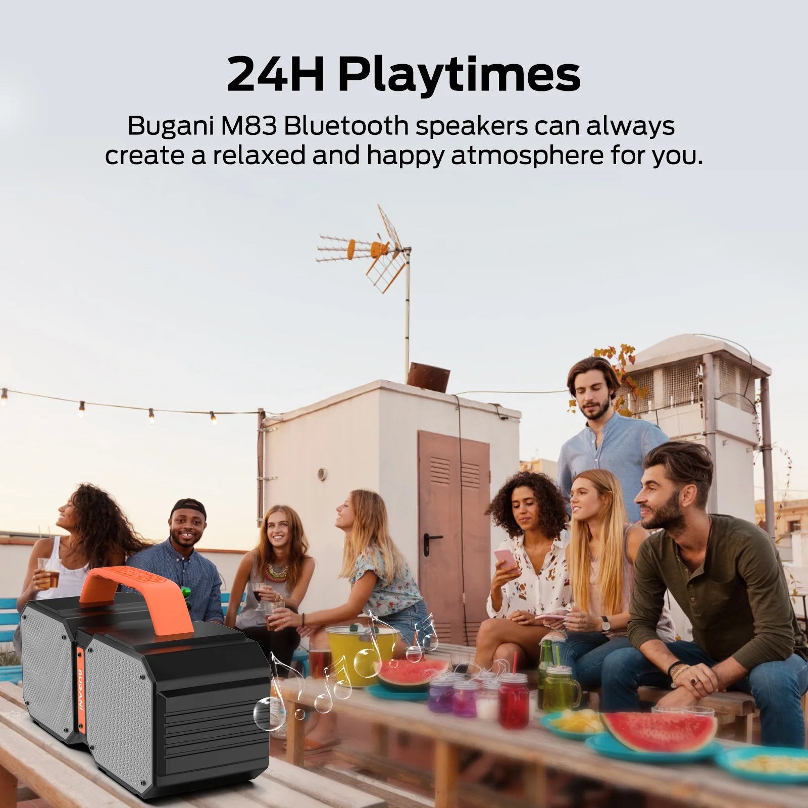 Bluetooth Speaker,  M83 IPX6 Waterproof Portable Large Bluetooth Speaker,Bluetooth 5.2,50W Big Power, 24H Playtime,Suitable for Family Gatherings and Outdoor Bluetooth Speakers