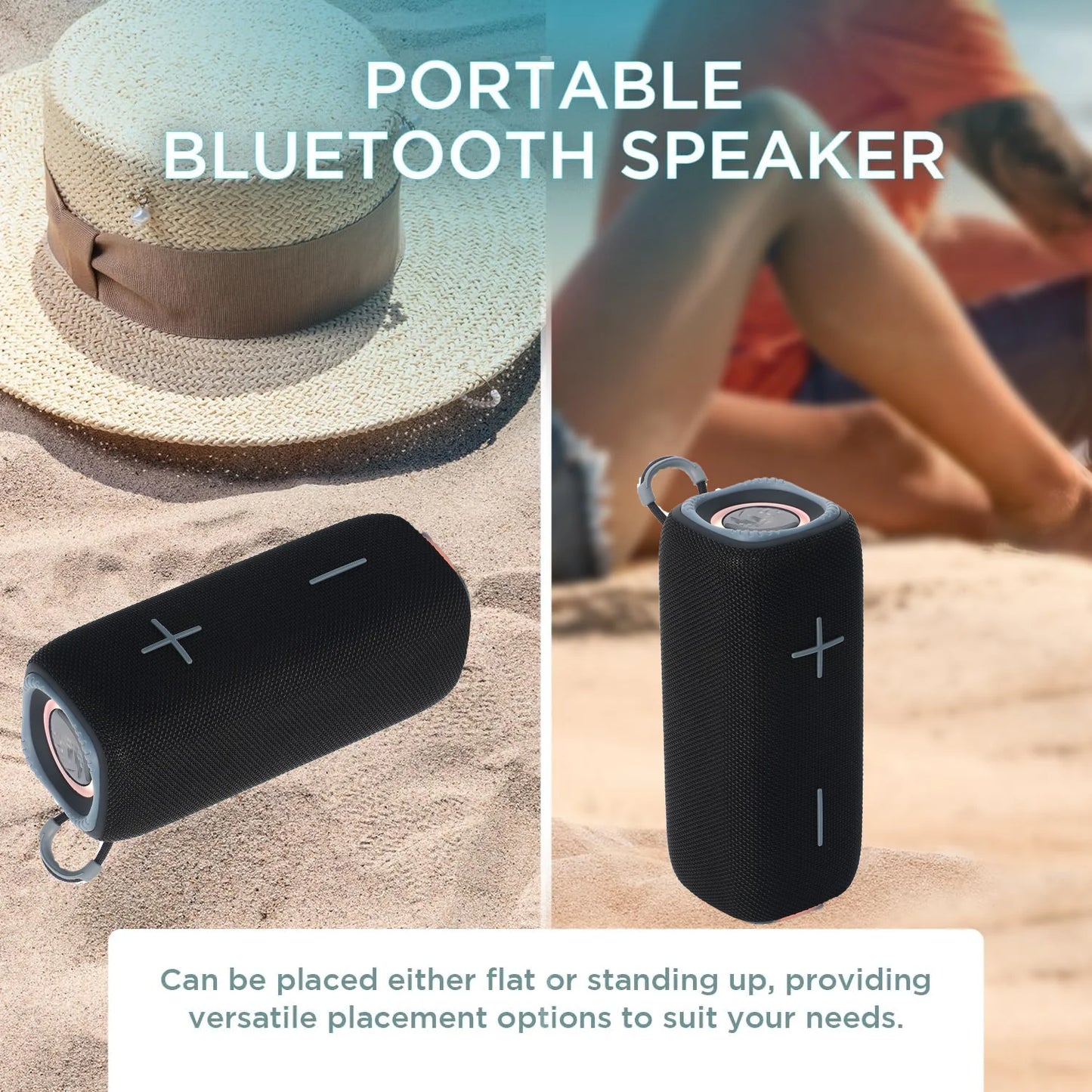 Portable Bluetooth Speakers,Wireless Speaker with Loud Stereo Sound,Bluetooth 5.3, RGB Lights, Dual Pairing for Home, Outdoor, Party,Gift Ideas