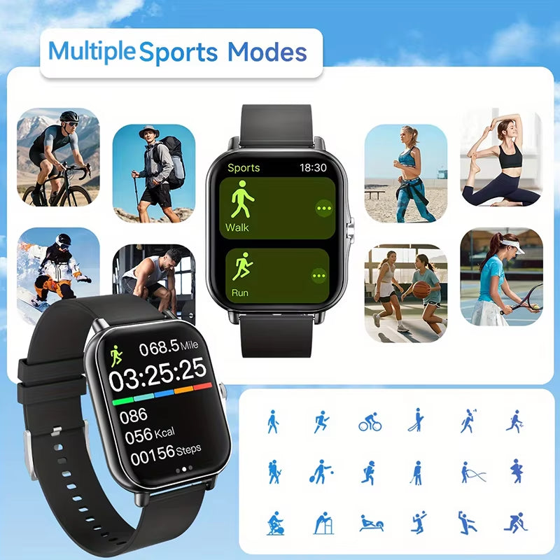 2025 New Smart Watch Bluetooth Call Message Reminder Man Woman Gift Full Touch Screen Sports Fitness Smart Watch