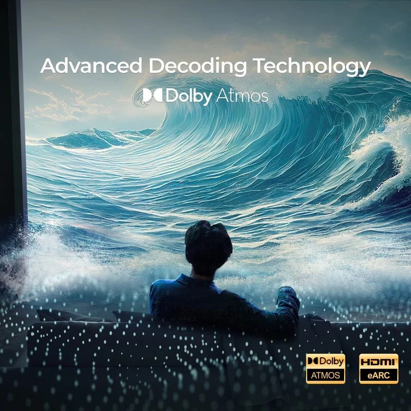 5.1 Dolby Atmos Sound Bar, 450W Peak Power, Surround Sound System for TV, Wireless Subwoofer Bass Boost, Surround Adjustable