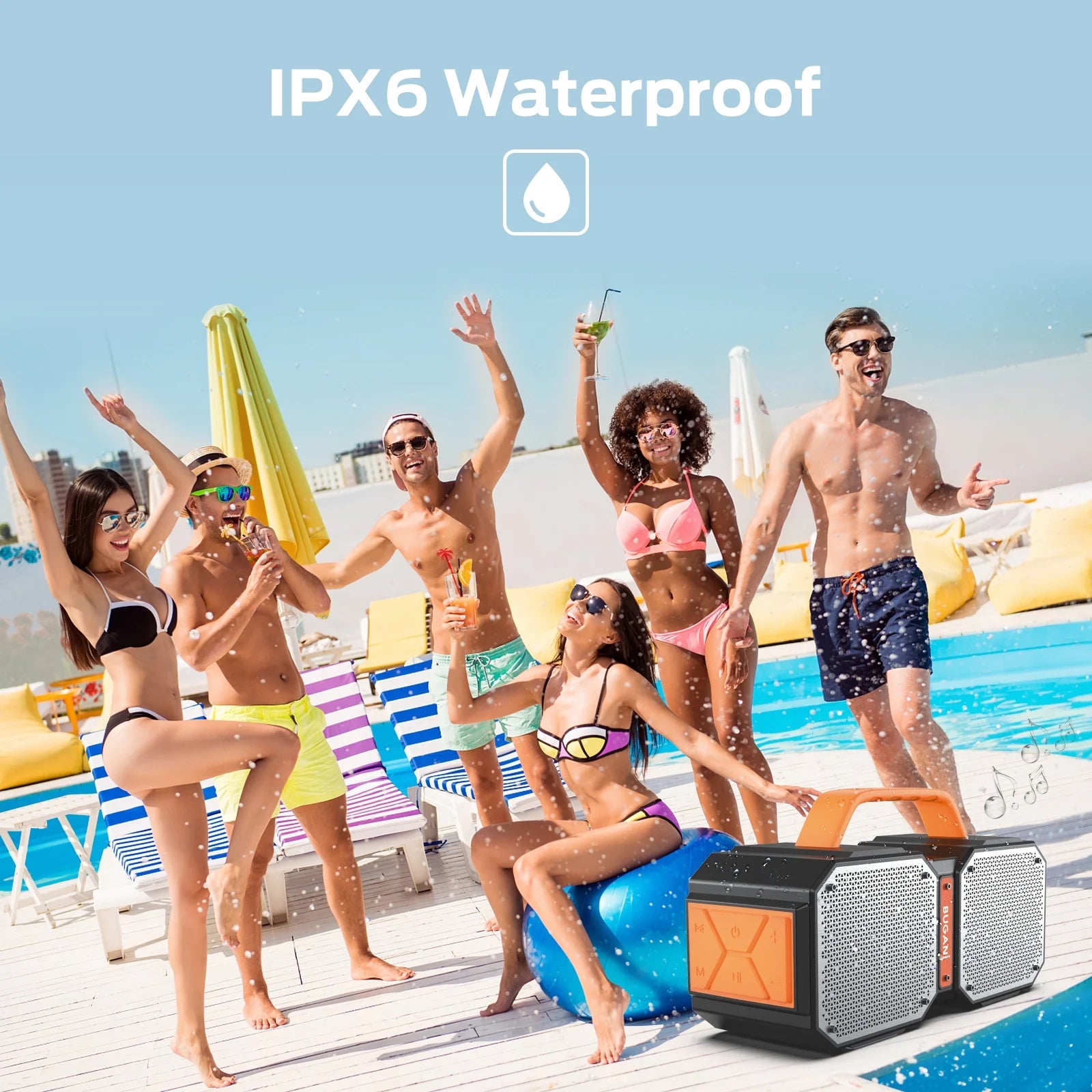 Bluetooth Speaker,  M83 IPX6 Waterproof Portable Large Bluetooth Speaker,Bluetooth 5.2,50W Big Power, 24H Playtime,Suitable for Family Gatherings and Outdoor Bluetooth Speakers