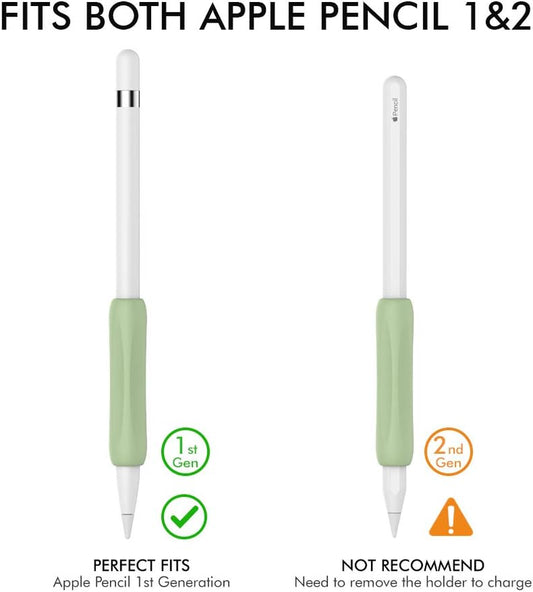 3 Pack Silicone Grips Holders for Apple Pencil (USB-C) & Apple Pencil (1St / 2Nd Generation) Ergonomic Protective Skin Sleeve Compatible with Ipad Pen (White,Green,Pink)