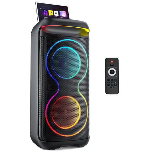 Large Party Speaker, Bluetooth Speaker with Dazzling Rgb Light, Two 6.5'' Subwoofer, T20