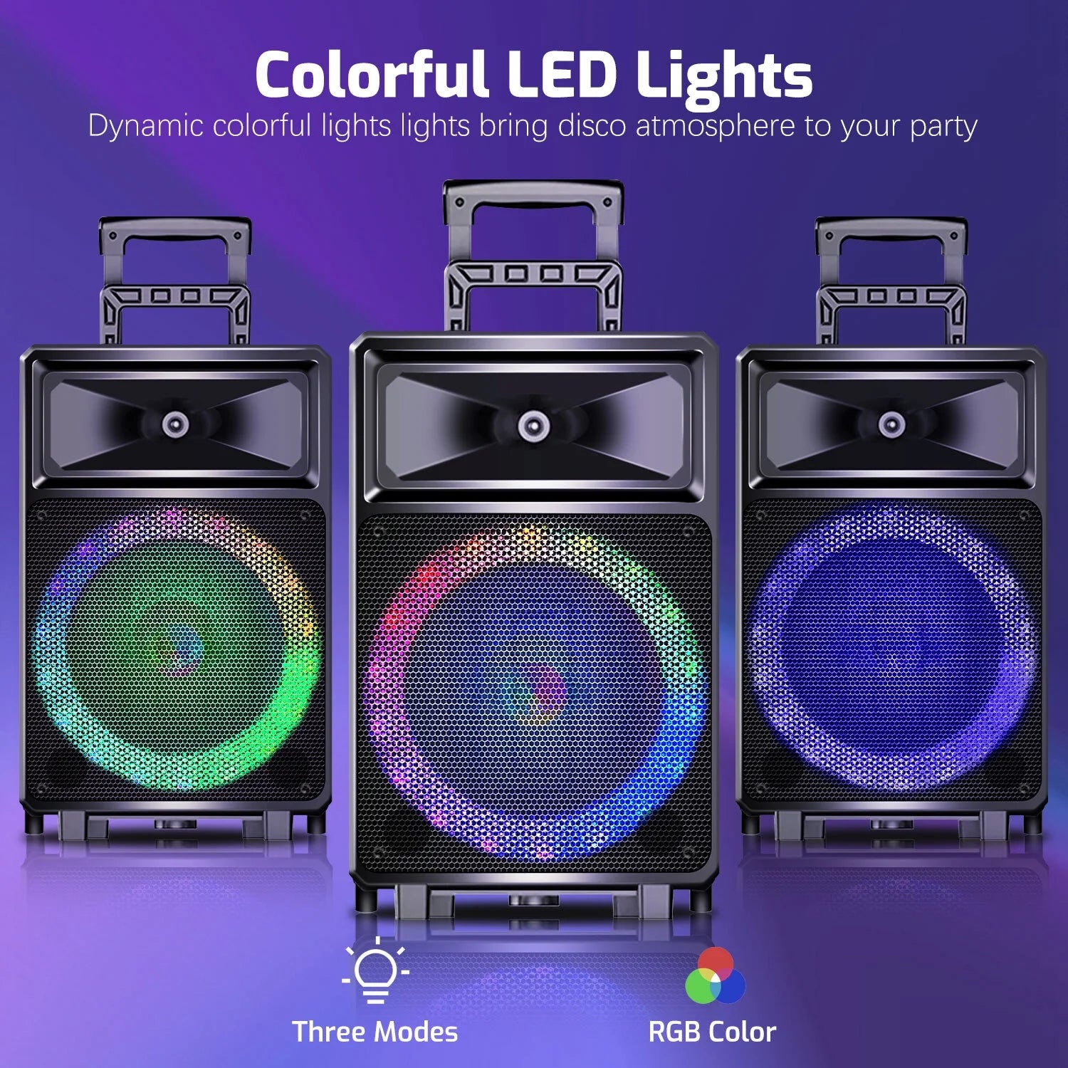 Karaoke Machine with 2 Wireless Microphones, Bluetooth Speaker, and Portable PA System – Includes FM Radio and 12" Woofer for Party