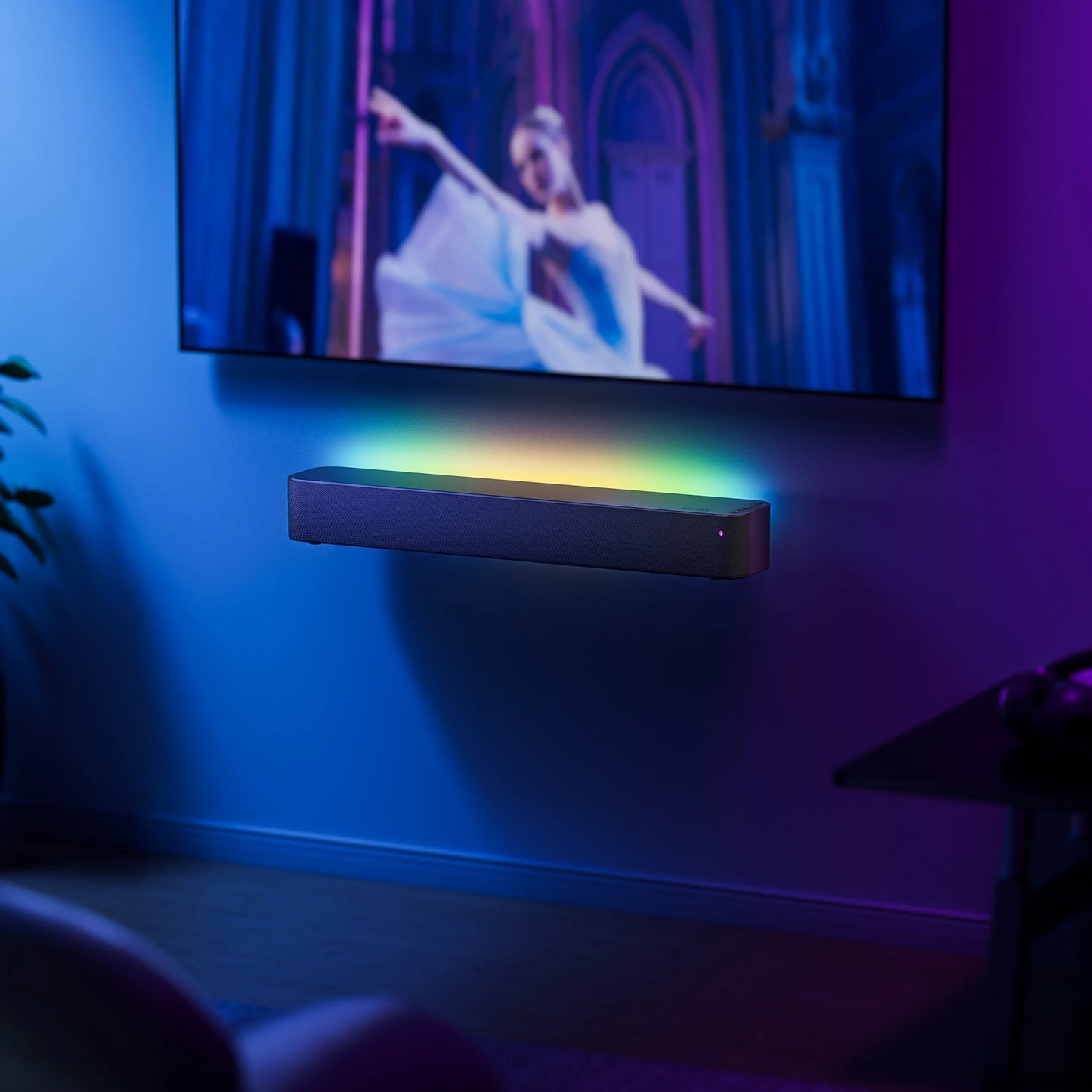 Bluetooth 2.0 Channel Soundbar with Multi-Color LED Lighting, 20", Black