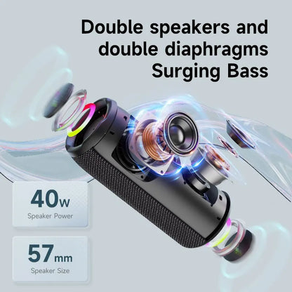 -S49PRO Portable Bluetooth Speaker 20W IPX6 Waterproof Powerful Sound Box Bass Boost Dual Pairing True Wireless Speaker