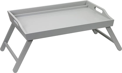Extra Large Wood Bed Tray, Lap Tray, Lap Desk with Phone Holder - Fits up to 17.3 Inch Laptops and Most Tablets - Calming Gray - Style No. 78105