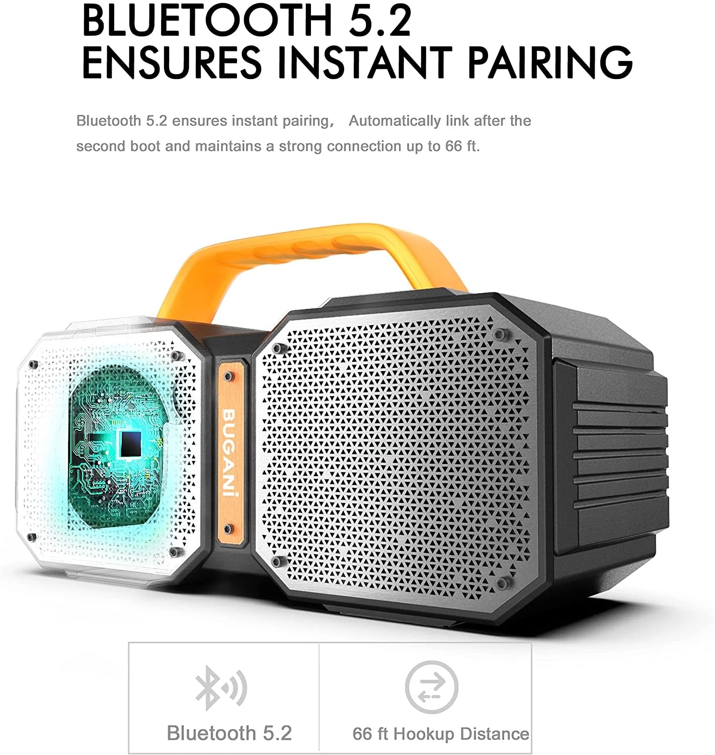 Bluetooth Speaker,  M83 IPX6 Waterproof Portable Large Bluetooth Speaker,Bluetooth 5.2,50W Big Power, 24H Playtime,Suitable for Family Gatherings and Outdoor Bluetooth Speakers