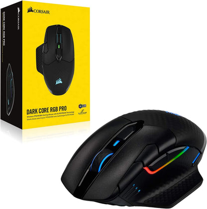 Dark CORE RGB PRO Wireless/Wired FPS MOBA Gaming Mouse – 18,000 DPI, Fast Response Time, 8 Programmable Side Buttons, Dynamic Multi-Color Backlighting – Black