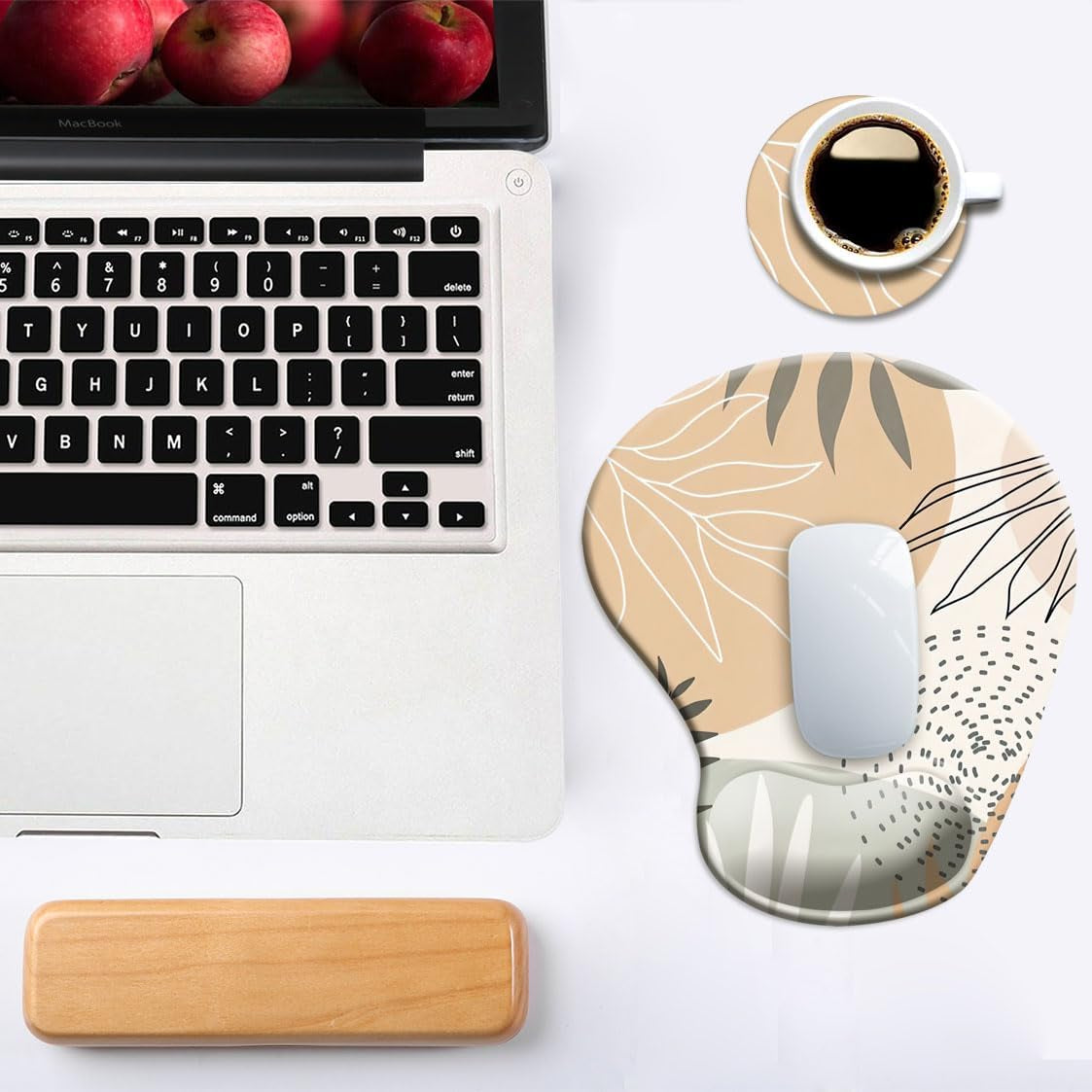 Ergonomic Mouse Pad with Wrist Support,Mouse Pads with Non-Slip PU Base for Home Office Working Studying Easy Typing & Pain Relief