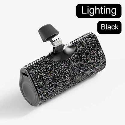 Portable Charger Mobile Power Bank Power Banks Fast Charging Power Bank Shiny Diamond Fashion High Quality 5000Mah