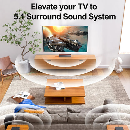 [US/UK Direct]  Poseidon D50 5.1 Soundbar Bluetooth Soundbar 6 High-Performance Speakers Surround Sound Bassmax DSP Chip 3EQ Modes Wired Speaker