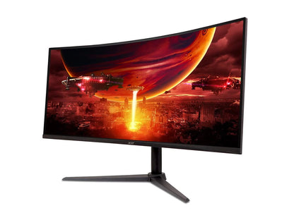 Nitro XZ342CU V3Bmiiphx 34" 1500R 21:9 Curved QHD (3440 X 1440) AMD Freesync Premium Gaming Monitor, 180Hz Refresh Rate, 1Ms VRB, VESA Displayhdr 400, VESA Mounting Compliant (1 X Display Ports