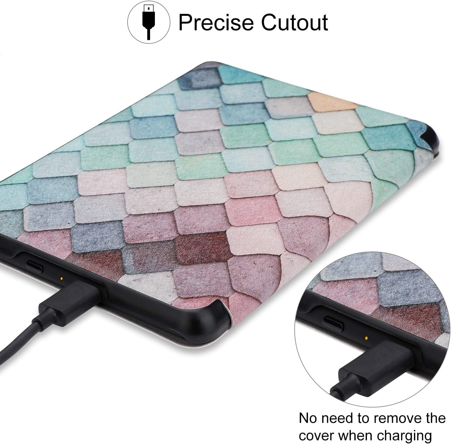 Case for Kindle Paperwhite 10Th Generation-2018, Slim PU Leather Case Smart Auto Wake/Sleep Cover Only Fits 2018 All-New Kindle Paperwhite 10Th Gen (Model No. PQ94WIF), Diamond