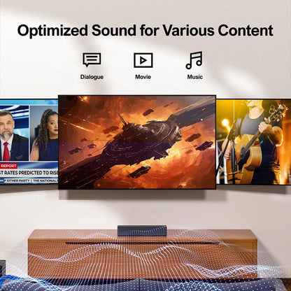 [US/UK Direct]  Poseidon D50 5.1 Soundbar Bluetooth Soundbar 6 High-Performance Speakers Surround Sound Bassmax DSP Chip 3EQ Modes Wired Speaker