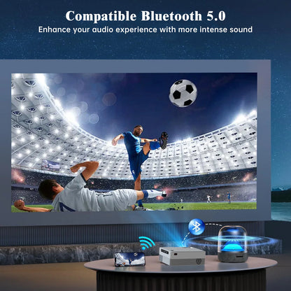 5G Wifi Projector with Bluetooth, 2024 Upgrade Native 1080P Projector for Outdoor & Camping, Wireless Mini Movie Projector Support 4K Resolution, for Home & Camping & Party