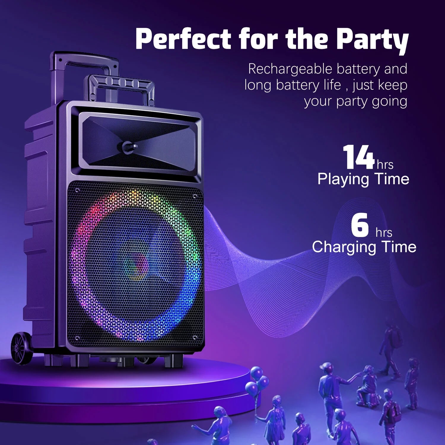 Karaoke Machine with 2 Wireless Microphones, Bluetooth Speaker, and Portable PA System – Includes FM Radio and 12" Woofer for Party