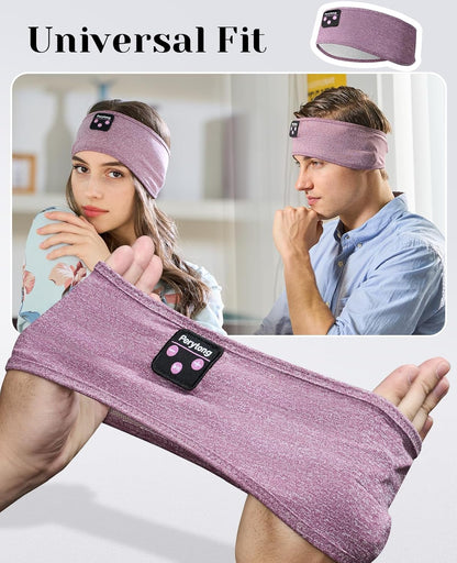 Sleep Headphones Wireless, Bluetooth Sports Headband Headphones with Ultra-Thin HD Stereo Speakers Perfect for Sleeping,Workout,Jogging,Yoga,Insomnia, Air Travel, Meditation (Purple)