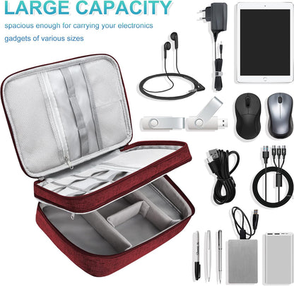 Electronics Organizer Travel, Travel Cord Organizer Case, Compact Electronics Accessories Bag for Cable, Cord, Charger, Phone