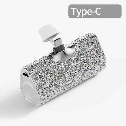 Portable Charger Mobile Power Bank Power Banks Fast Charging Power Bank Shiny Diamond Fashion High Quality 5000Mah