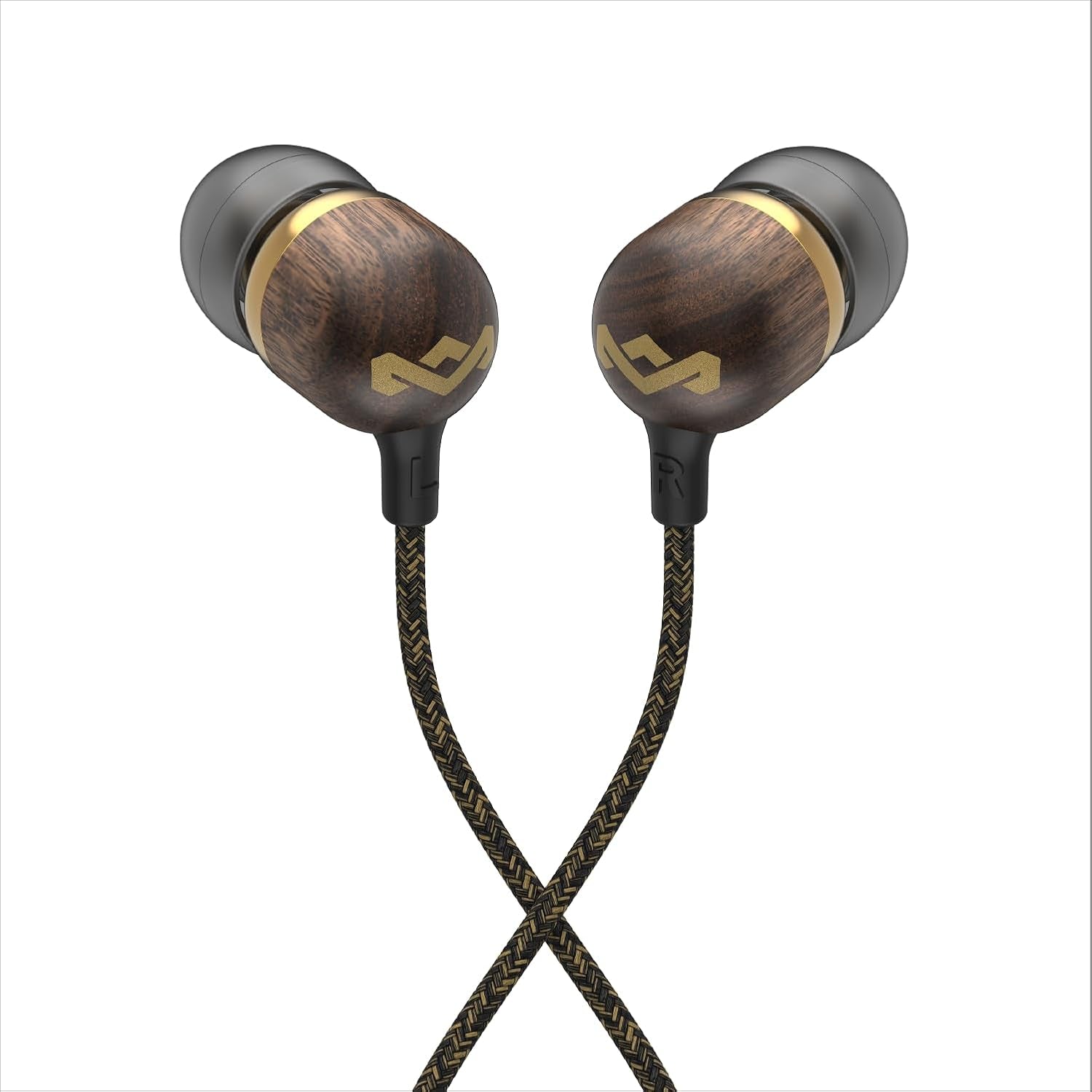 Smile Jamaica: Wired Earphones with Microphone, Noise Isolating Design, and Sustainable Materials, Brass