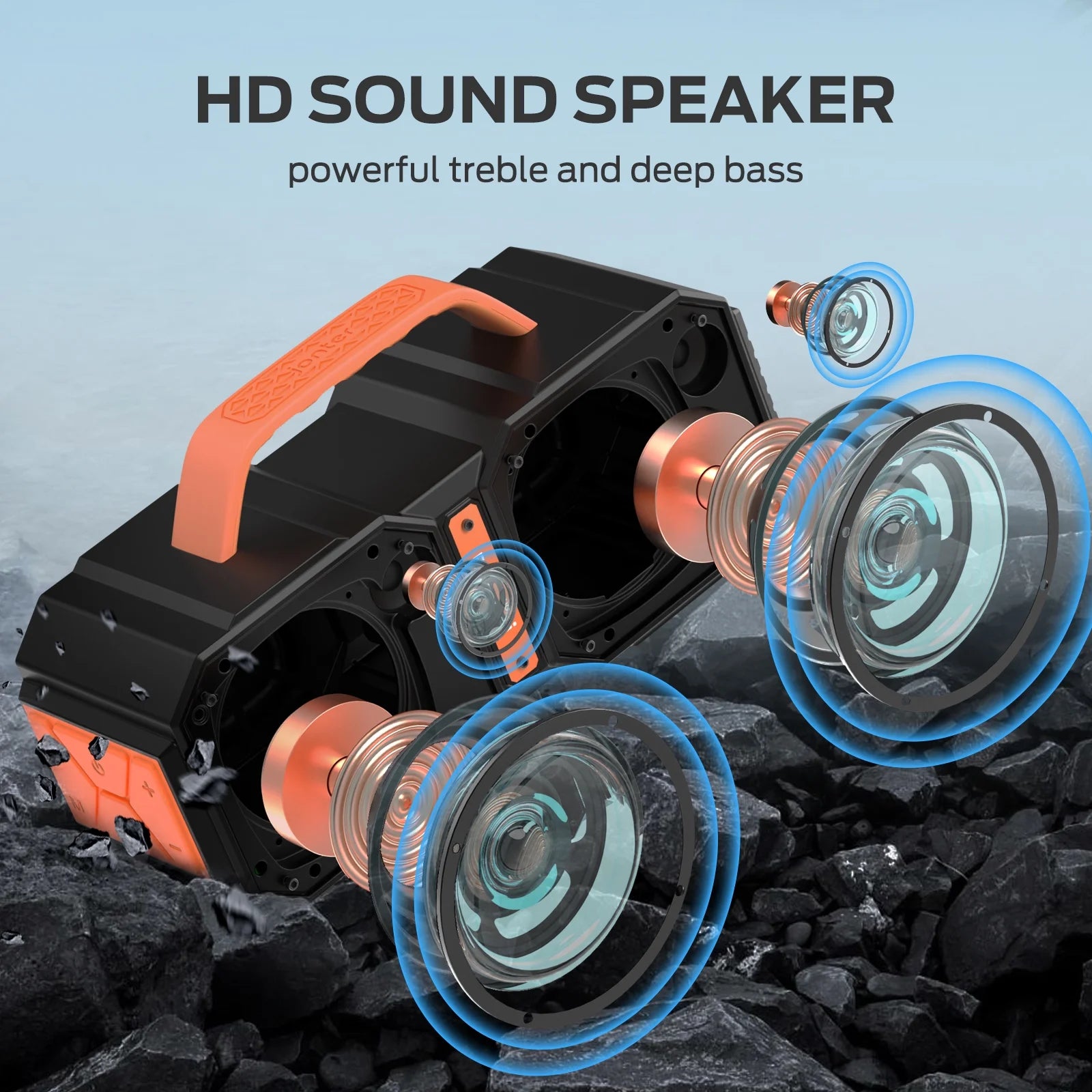 Bluetooth Speaker,  M83 IPX6 Waterproof Portable Large Bluetooth Speaker,Bluetooth 5.2,50W Big Power, 24H Playtime,Suitable for Family Gatherings and Outdoor Bluetooth Speakers