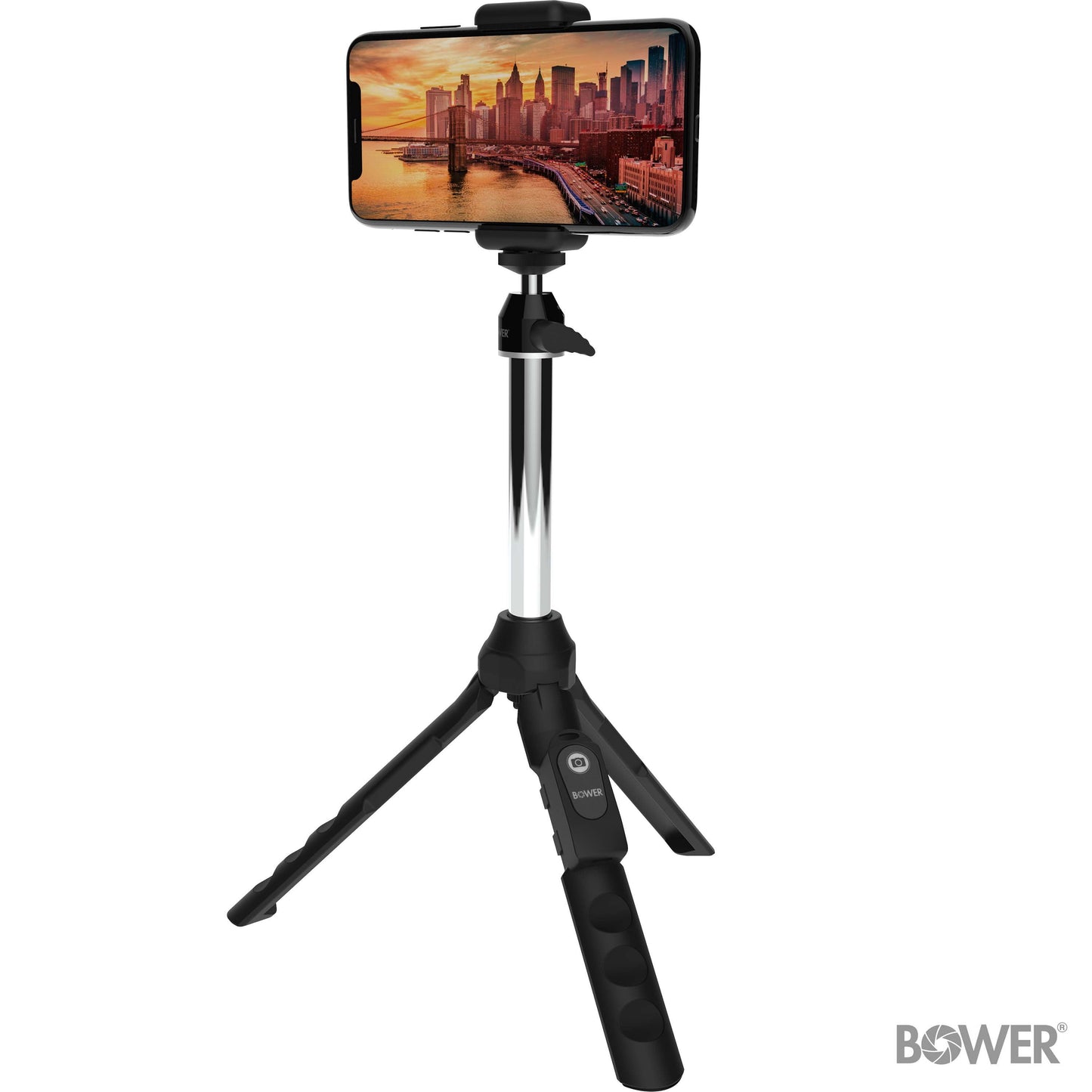 6-In-1 Multi Selfie Tripod with Smartphone & Gopro Mount, Rechargeable Wireless Remote - Black