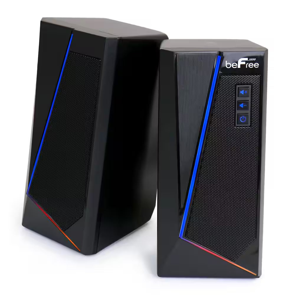 2.0 Computer Gaming Speakers with LED RGB Lights