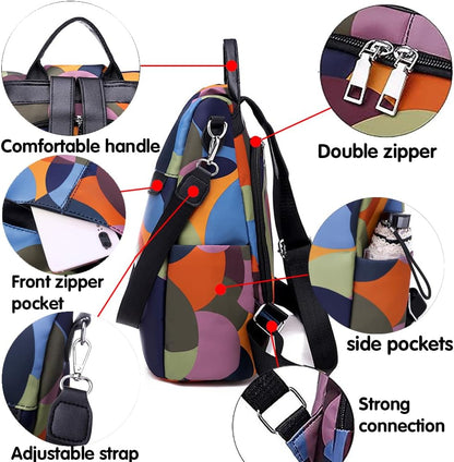 Backpack Purse for Women Anti-Theft Bag Waterproof Small Nylon Lightweight Backpack College Bookbag Shoulder Bag Travel Bag