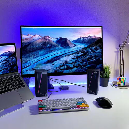 2.0 Computer Gaming Speakers with LED RGB Lights