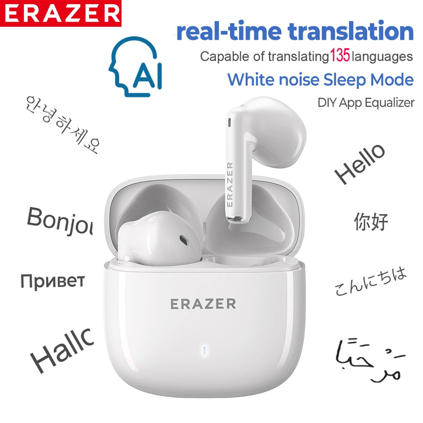 [AI Translator Earphones]  Xt92Pro Bluetooth Earphones Real-Time Translate Earbuds Wireless Headphones for Travel Talking