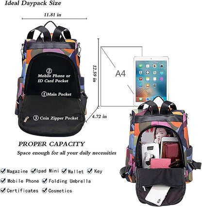 Backpack Purse for Women Anti-Theft Bag Waterproof Small Nylon Lightweight Backpack College Bookbag Shoulder Bag Travel Bag