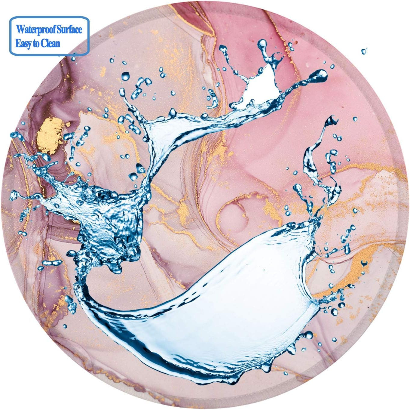 Mouse Pad, Cute Circular Mousepad with Design, Beautiful Parttern Mouse Pads with Stitched Edge, 7.9X7.9 Inch Small Mouse Mat for Laptop and Computer(3Pack Pretty Marble-2)