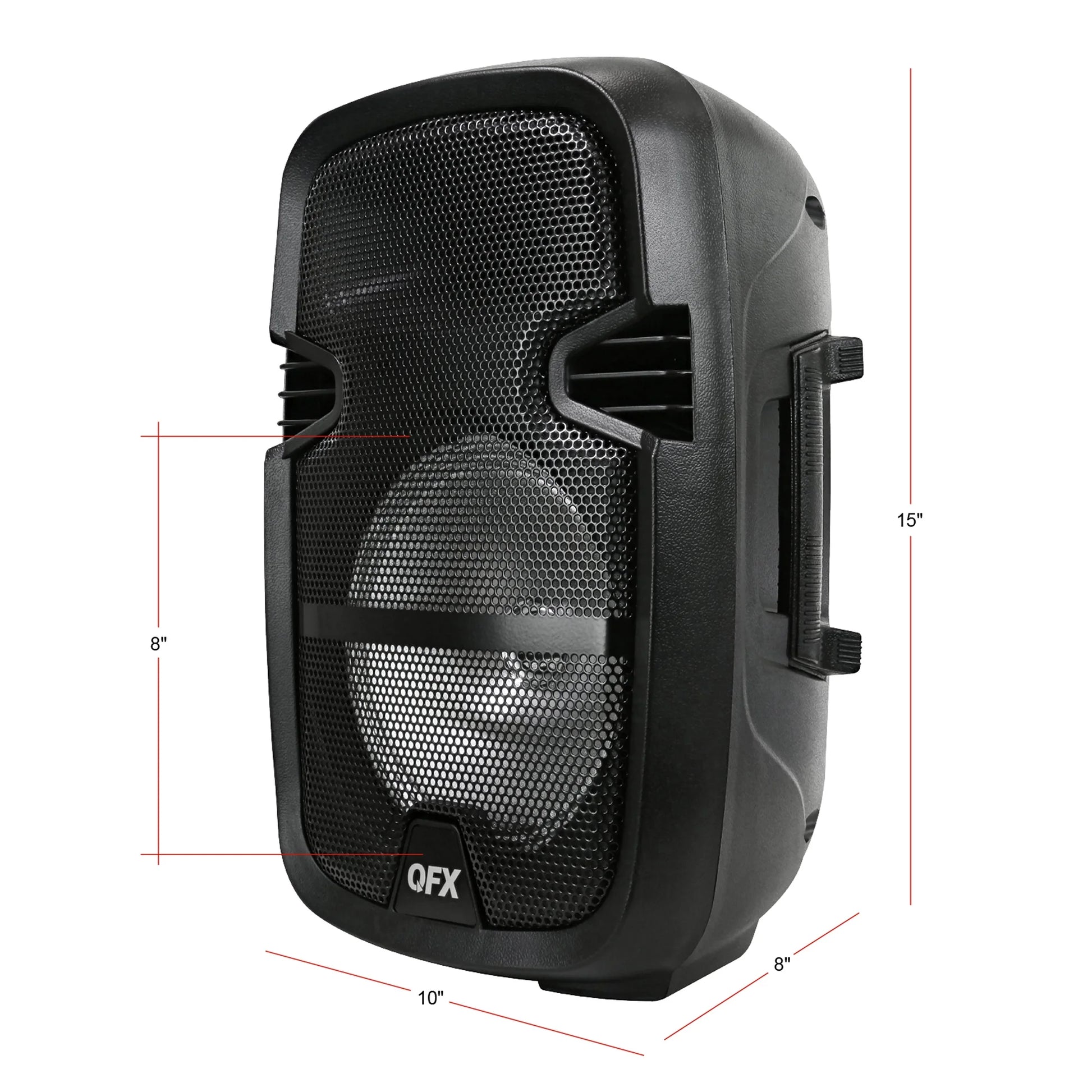 PBX-808TWS Dual 8-Inch Portable Bluetooth PA Speaker System with Stands, Wired Mics, Remotes, USB/FM/TWS/LED